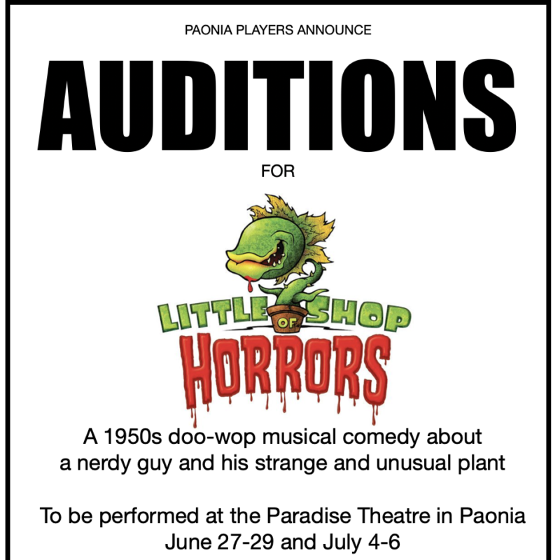 Little Shop of Horror Auditions due Feb 21